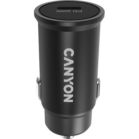 CANYON Ładowarka samochodowa C-20 PD 20W USB-C Czarna (1/5)
