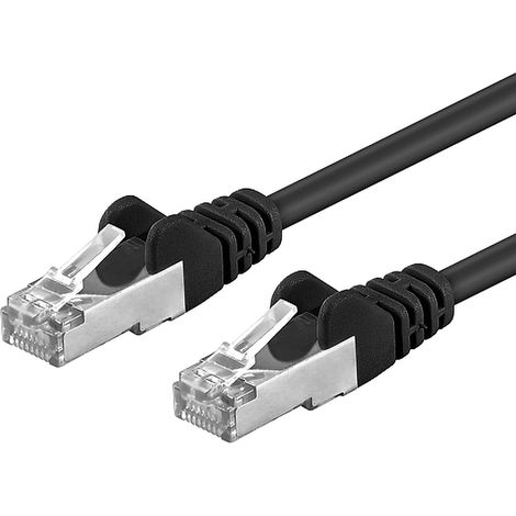 Câble Patch, CAT6a, 10Gbit/s, S/FTP, PIMF, Ethernet, LAN, Rapide, Flexible et Durable, RJ45, AWG 26/7, Câble en Cuivre 100% CU, Noir, 3m (1/5)