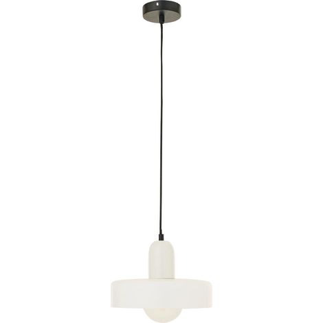 Suspension Design en Verre "Rétro" 25cm Blanc (1/4)