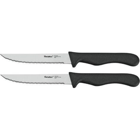 Metaltex Steakmesser Set mit Zwei Mikroverzahnten Klingen