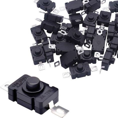 20pcs Interrupteur à Bouton Poussoir autobloquant KAN 28 pour Mini Interrupteur Marche arrêt de Type SMD de Lampe de Poche Broche Plate 1 100 M 500 V (1/4)