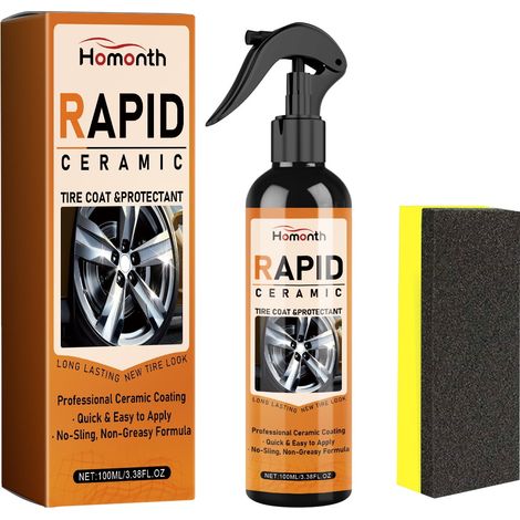 Tire Dressing Spray - 100 ml - Pour Voitures Et Camping-Cars - Avec Éponge - 1 Pièce (1/5)