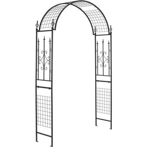 Pour mariages, fêtes ou jardin, arche de jardin facile à monter, treillis pergola avec 4 piquets de sol (1/5)