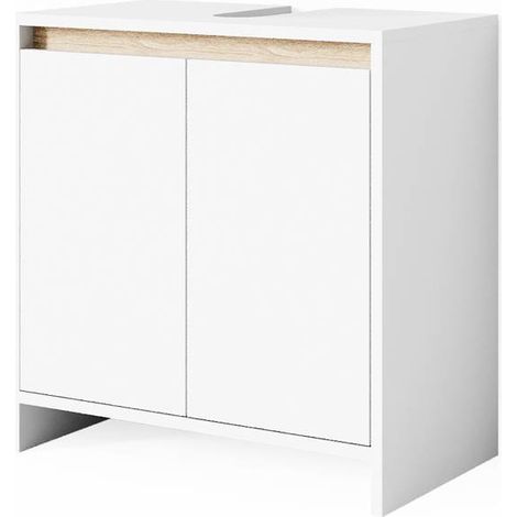 Meuble sous vasque simple Emma, Blanc/Sonoma, 58 x 60 cm, Vicco (1/5)