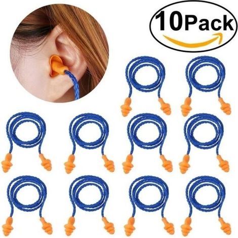 Earplugs - Noname - Reusable - Noise Cancelling - Silicone - 60cm Blue Cord (1/4)