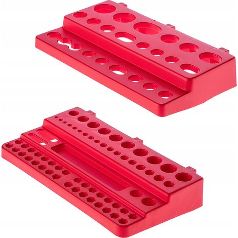 KADAX Wandregal, aus PP Kunststoff, Lagersystem für Lochwand, Rot, 2x Kurz