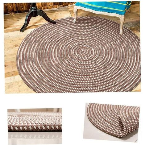 Handgeflochtener Teppich – Rund – Für Wohnzimmer, Schlafzimmer, Badezimmer, Kinderzimmer – Dunkelkamel (Dunkles Kamel) – 40 x 40 cm – Sonnig (1/5)