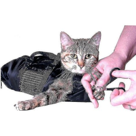 Sac de contention pour le toilettage et le bain des chats, pour la coupe des griffes (1/2)