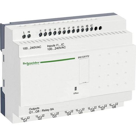 Schneider Electric – Relais programmable 20 entrées 8 sorties 100...240V AC – IP20/IP40 – 50mA à 240V – SR2E201FU