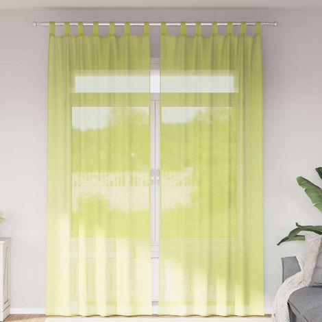 Voile Vorhänge mit Lasche 2 Stk. Apfelgrün