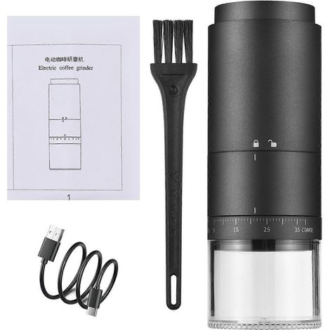 Tragbare Kaffeemühle mit 38 Mahlgradeinstellungen, digitaler Leistungsanzeige und 5 konischen Keramikklingen