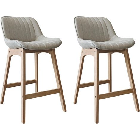 Set Insel- & Barstühle Eiche MELLOW-Stoff 65 cm (1/5)