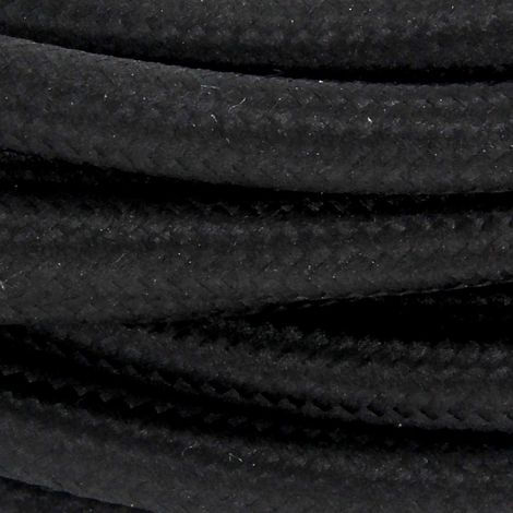 Câble Textile avec Prise et Interrupteur (2m) - Noir (1/5)