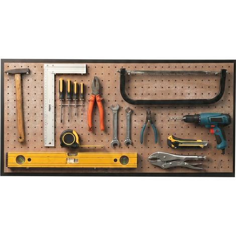 Support Mural pour Outils Perforé Noir L 90 H 45 cm (1/5)
