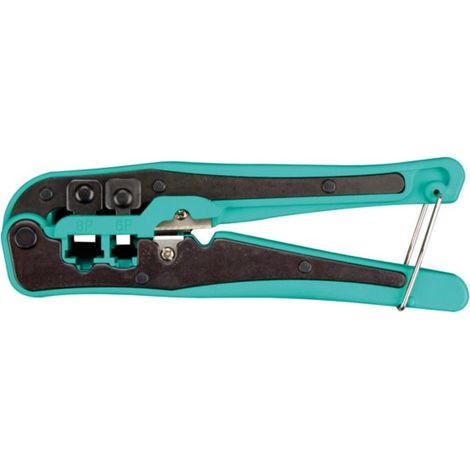 PINCE A SERTIR/COUPER POUR CONNECTEURS MODULAIRES 4P2C, 4P4C (RJ10), 6P4C (RJ11), 6P6C (RJ12), 8P8C (RJ45) VELLEMAN VTM468N (1/3)