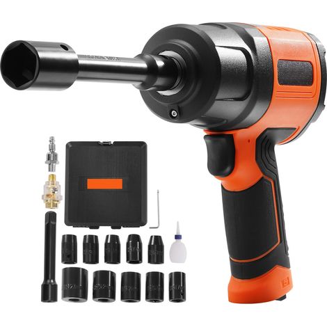 Clé à choc pneumatique 1,3 cm, couple élevé 1894,6 Nm, légère 2,1 kg, avec jeu de douilles 11 pièces en acier CR-V et coffret (1/5)