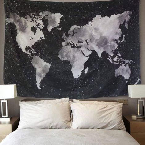 Tapisserie - GIGICIAL - Forêt Psychédélique - 150x130cm - Polyester - Noir et Blanc (1/4)