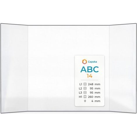 Vitre Abc 14 - Verre Prismatique pour poêle à bois - (95 + 248 + 95) x 260 mm (L2+L1+L3 x H1) - 4 mm