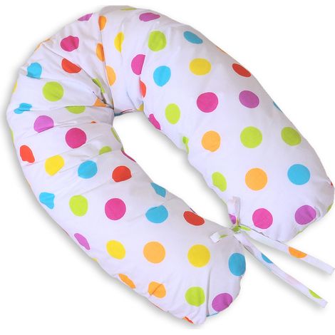 Funda de almohada de algodón para la almohada de embarazo larga - Lunares coloridos (1/4)