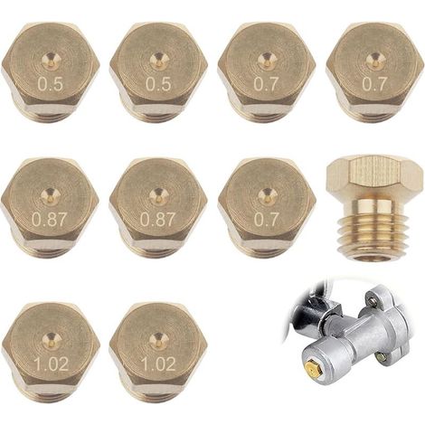 Gicleur gaz Butane Universels, 10 pièces Gicleur gaz de ville,Injecteur gaz butane pour Bruleur Gaz Gaziniere Gaz (B (1/5)