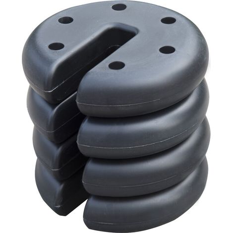 poids de lestage circulaire pour tonnelle barnum tente diamètre 20 cm épaisseur 4,5 cm polyéthylène noir (1 pièce) (1/5)