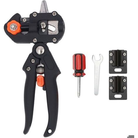 Kit d'outils de greffage professionnels, sécateur de jardin, ensemble de cisailles manuelles 2 en 1 pour arbres fruitiers. (1/4)
