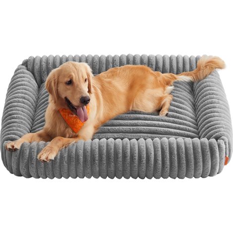 Panier pour Chien, Panier Orthopédique de Taille Très Grande, Coussin Chien Lavable, Moelleux, Rembourrage Doux, 120 x 85 x 23 cm, Gris Tourterelle (1/5)
