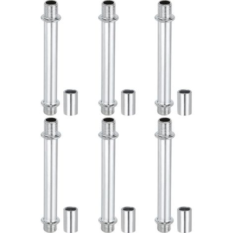 6 Ensemble Droit Tube Lampe Tiges Tige Kit M10 80mm Argenté (1/5)