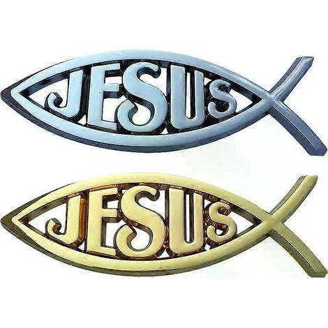 Autocollant emblème de voiture Jésus Poisson, autocollant emblème de voiture Jésus Poisson, autocollants religieux en acrylique pour pare-chocs chrétiens (1/4)