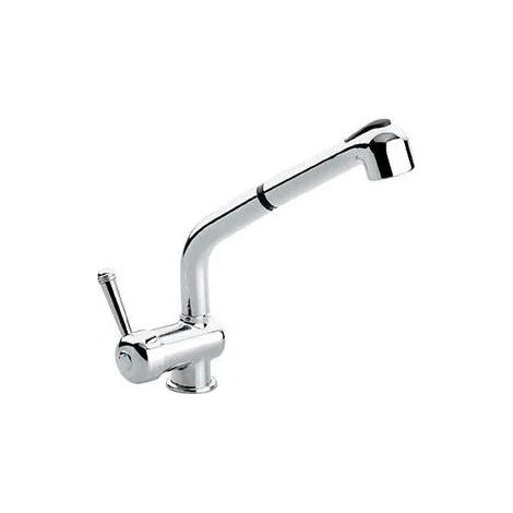 Emmevi 4066 Laguna Miscelatore Monocomando con Doccetta estraibile e Canna Alta Nero