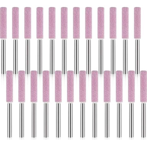 Ulisem Lot de 24 pierres à aiguiser pour tronçonneuse, affûteuse, outil de polissage et de meulage, 3 x 4,8 mm (1/4)