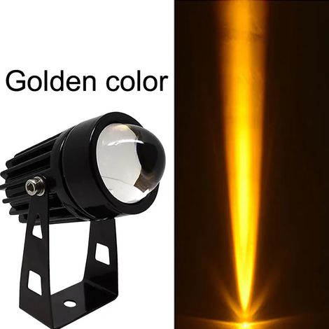 Projecteur mural LED extérieur (couleur or - 9 W) pour éclairage paysager et extérieur, couleurs RGB, télécommande, étanche, faisceau unique (1/5)