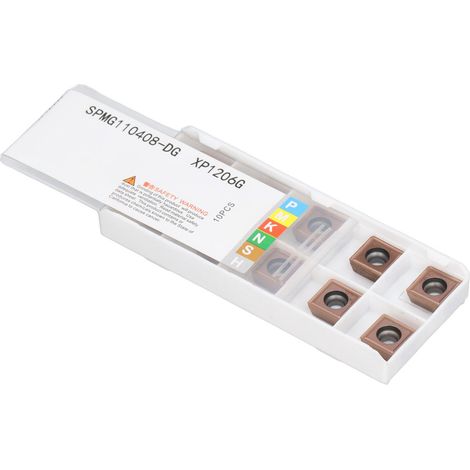 Satz mit 10 Hartmetall-Dreheinsätzen für DIY-CNC-Drehmaschinen, Holzbearbeitungswerkzeuge mit Bronzebeschichtung SPMG110408-DG (1/5)