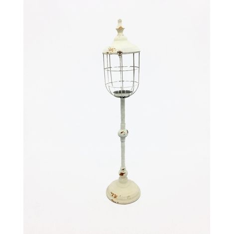 Vimin Box Lampioncino Semplice Portacandela D 17,5 Cm H 81 Cm Bianco