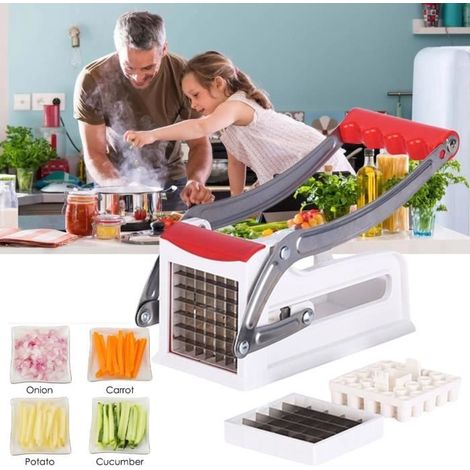 Coupe-Frites Acier Inoxydable, Coupe-Pommes de Terre Professionnelle pour Usage Domestique et Commercial (1/4)