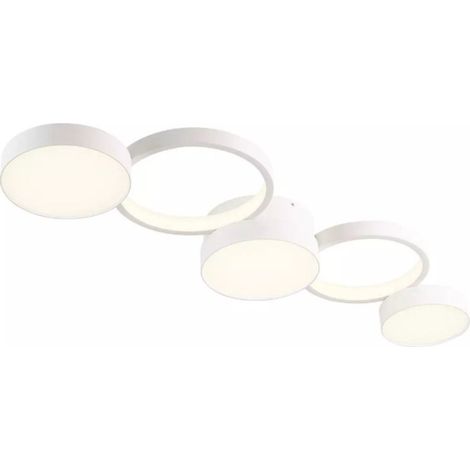 Plafoniera led redo group cronos 01 2539 2540 2541 dimmerabile, finitura metallo bianco