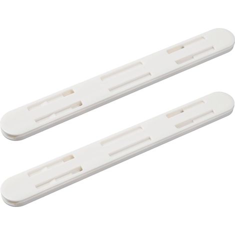 Glissières de tiroir en plastique blanc, rails 26,4 cm, pour paniers à (1/5)