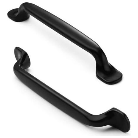 FURNIWARE Lot de 10 poignées de meuble vintage - Noir mat - Espacement des trous : 128 mm - Pour armoires de cuisine et armoires de cuisine (1/5)