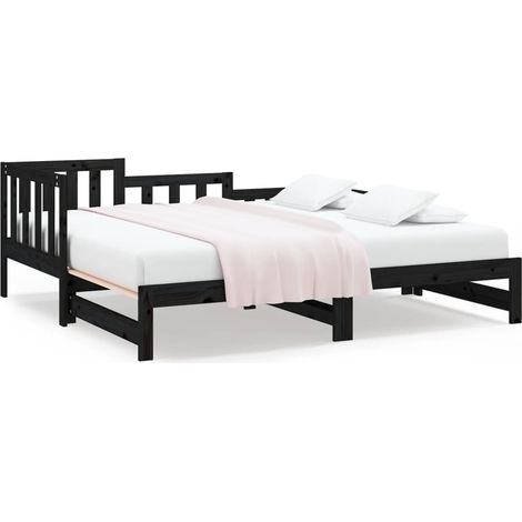 Maison Exclusive - Sofá cama extraíble sin colchón negro 2x(90x19