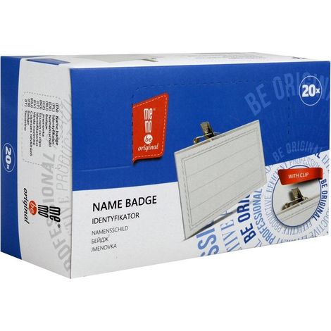 Badge identificativo MemoBe con clip (20 pezzi)