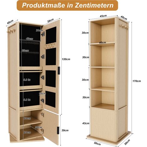 Kleiderschrank aus MDF in Natural Wood 50 x 50 x 170 cm HOMAIRE (1/5)