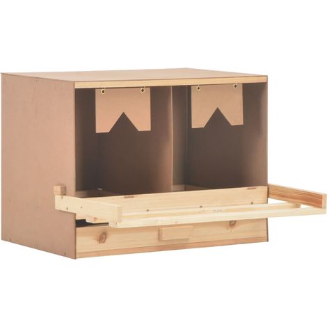 vidaXL Pondoir 2 compartiments 63x40x45 cm bois de pin massif