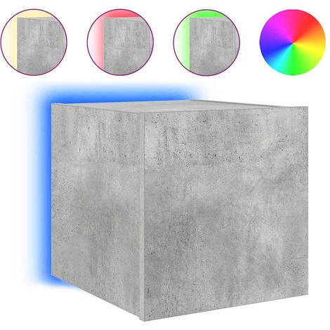 Maison Exclusive - TV-Wandschrank mit LED-Leuchten Betongrau 30,5 (1/5)