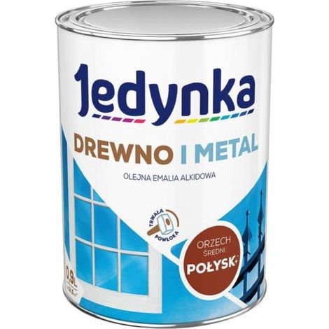 Smalto alchidico per legno e metallo, noce medio, 0,9L - 5EMAL.ORŚ0,9