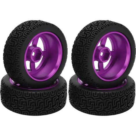 Pneus RC 1/10 en alliage d'aluminium avec jantes à 5 branches, kit d'accessoires de rechange, violet (1/5)