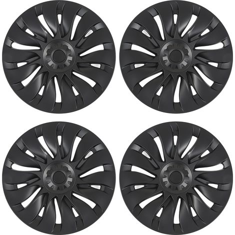 4 Enjoliveurs 19 Pouces Noir Mat Jante Automobile Protection Intégrale Remplacement Tesla Model Y 2020-2023 (1/5)