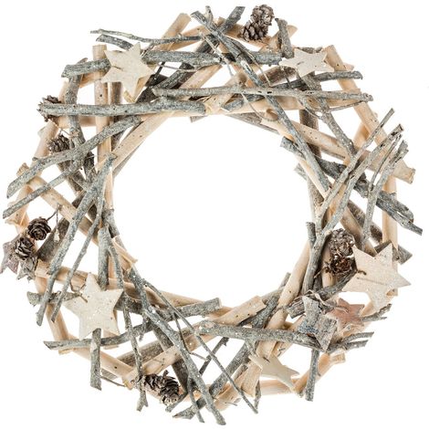 Couronne de Noël en bois et branches (1/2)