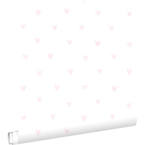 papier peint coeurs rose clair et blanc - ESTAhome (1/5)