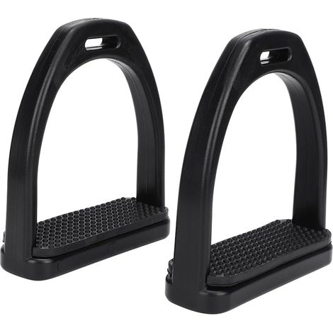 2 Étriers de Cheval - Plastique Noir Renforcé - Semelle Caoutchouc Antidérapante - Sécurité Jeune Cavalier - 2 Tailles Disponibles (1/5)