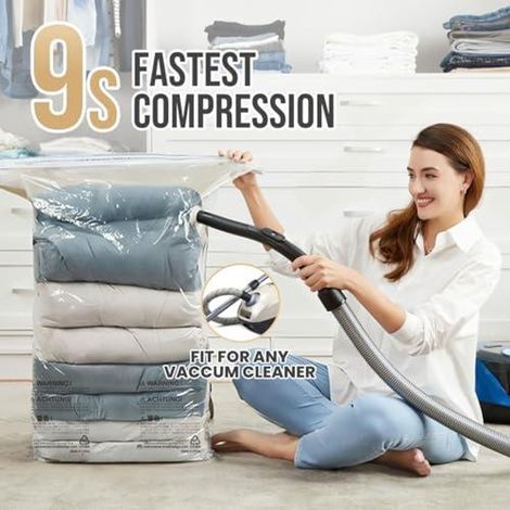 TAILI Würfel Vakuumbeutel für Kleidung, Jumbo 4 Pack (80x100x38 cm), Extra große vakuumbeutel für Bettdecken, Decken, Bettwäsche,Platz sparen vakuum kleiderbeutel